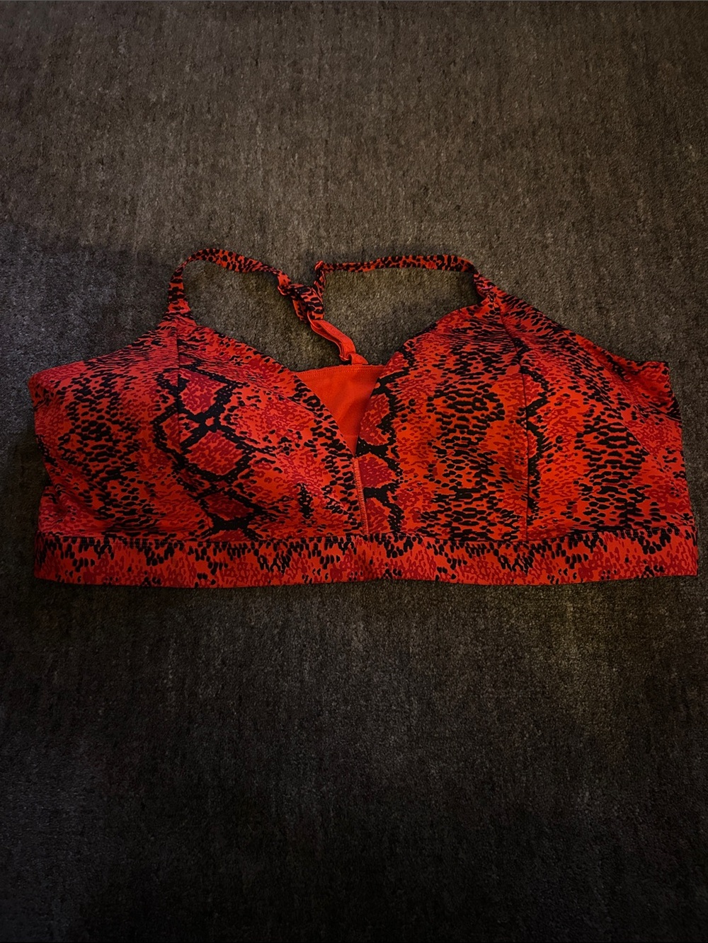 IVY PARK Red and Black Animal-Print Sports Bra